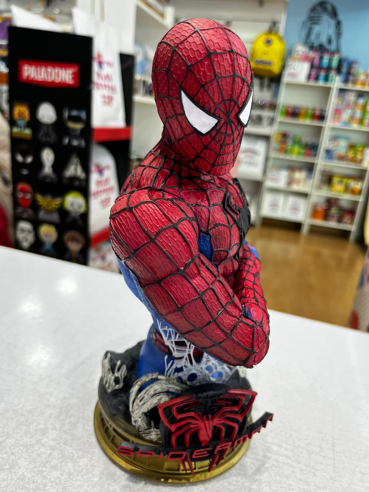 Busto Spiderman resina escala 1/4 creación 3D