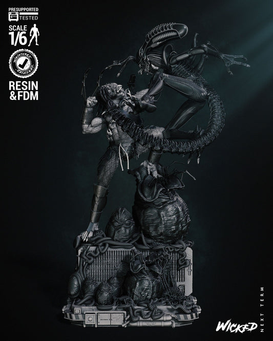 Figura Alien vs Predator en resina escala 1/6