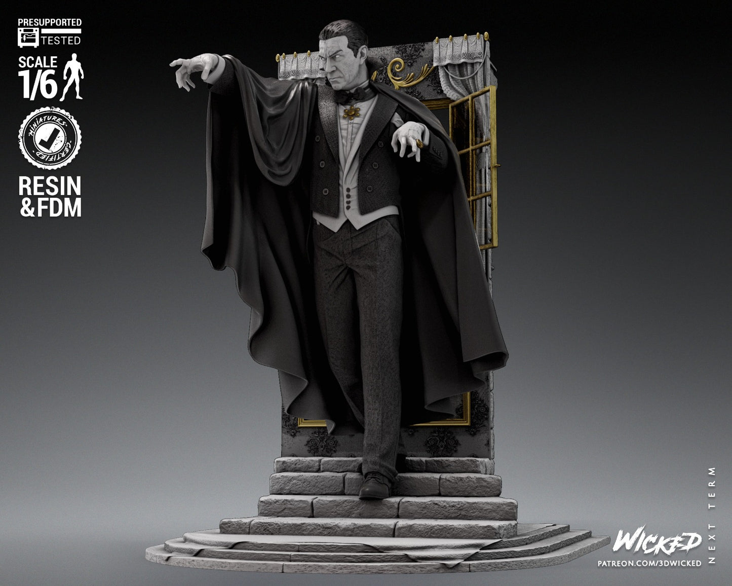 Figura Drácula escala 1/6 en resina