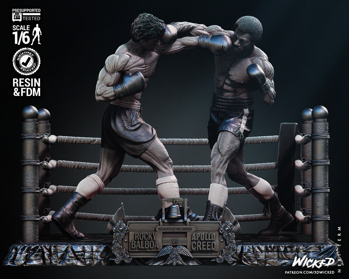 Figura Rocky Balboa y Apollo Creed escala 1/6 en resina