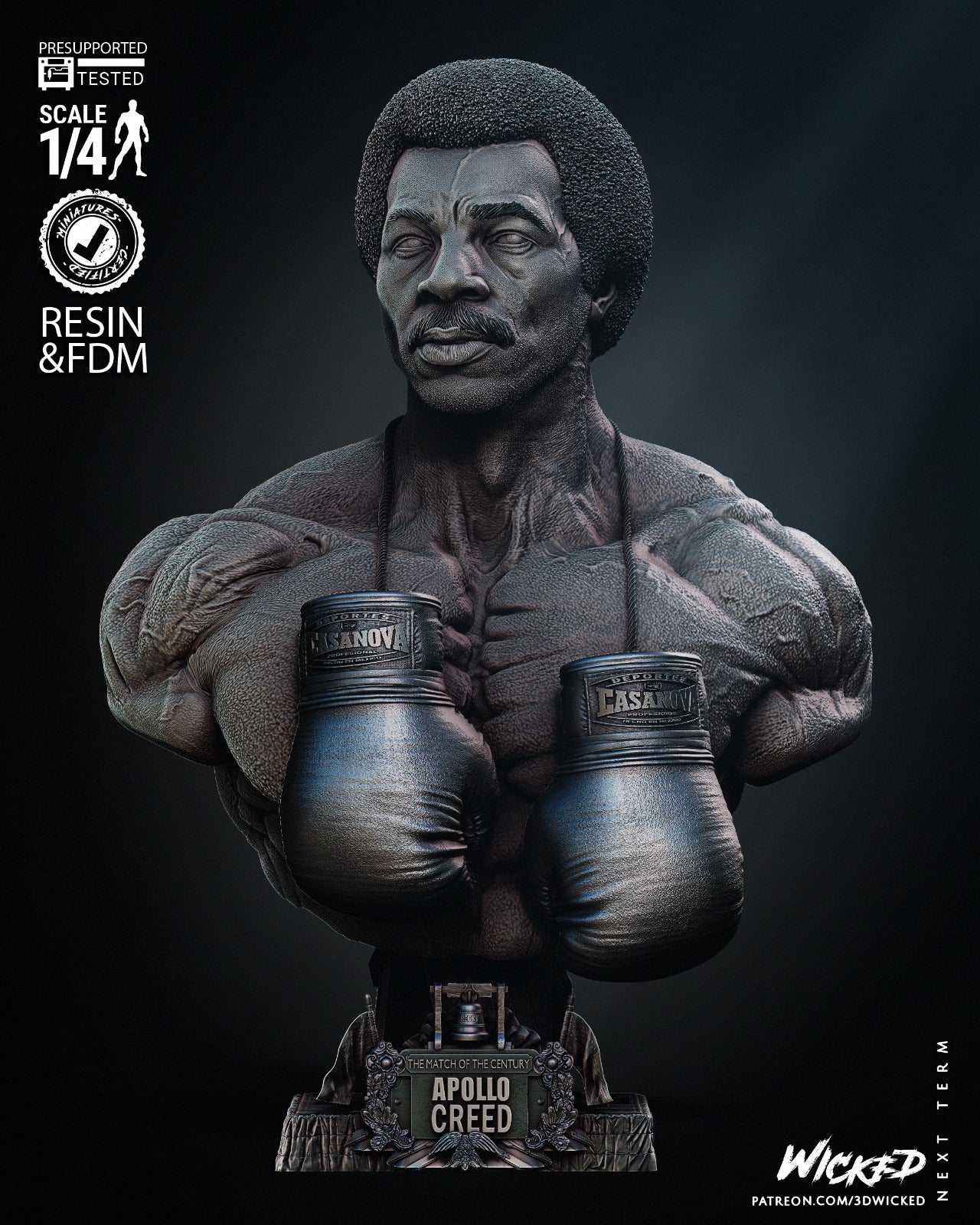 Busto Apollo Creed escala 1/4 en resina