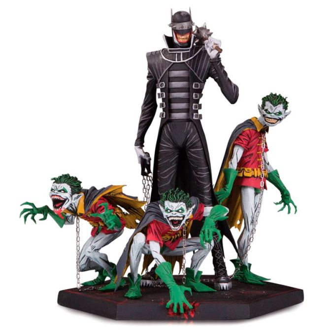 Estatua Batman Who Laughs y Robin Minions Dark Nights Metal Deluxe 21cm