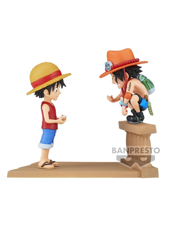 Figura One Piece WCF Log Stories Monkey D Luffy y Portgas D Ace 8 cm