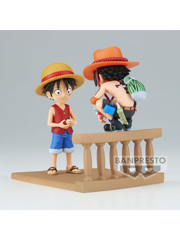 Figura One Piece WCF Log Stories Monkey D Luffy y Portgas D Ace 8 cm