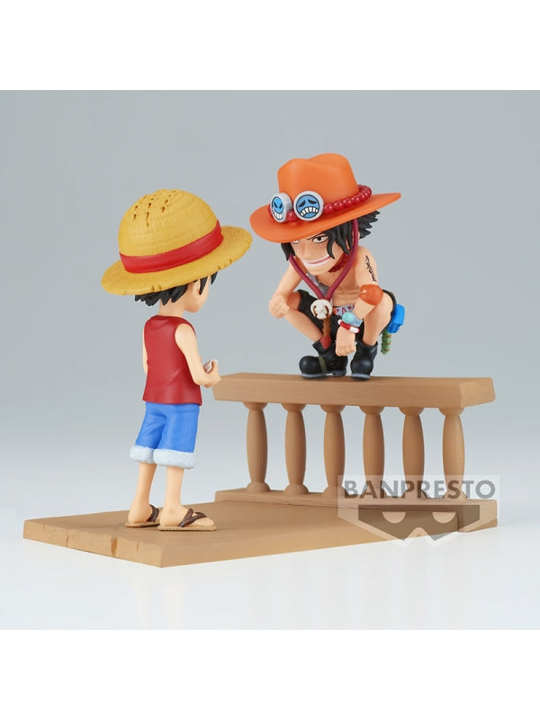 Figura One Piece WCF Log Stories Monkey D Luffy y Portgas D Ace 8 cm