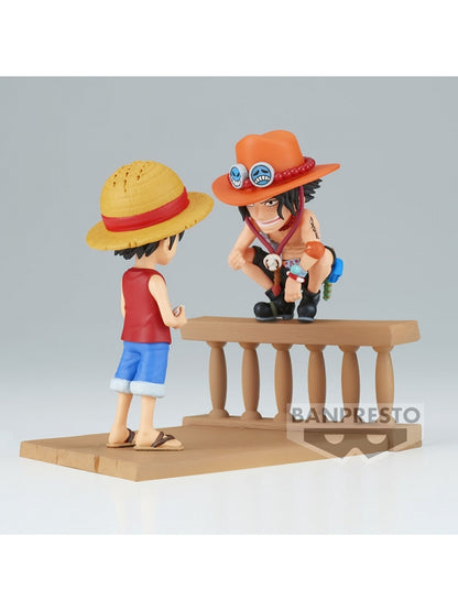 Figura One Piece WCF Log Stories Monkey D Luffy y Portgas D Ace 8 cm