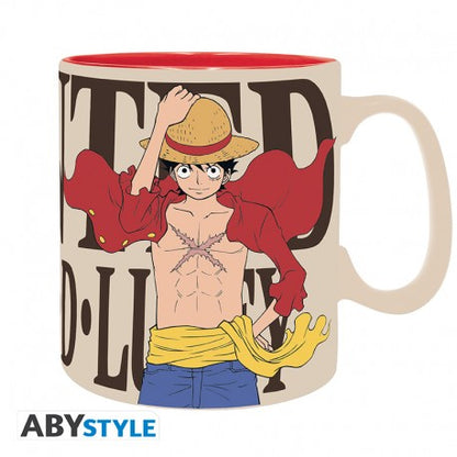 One Piece Taza - 460 ml - Luffy y Wanted - caja de cartón