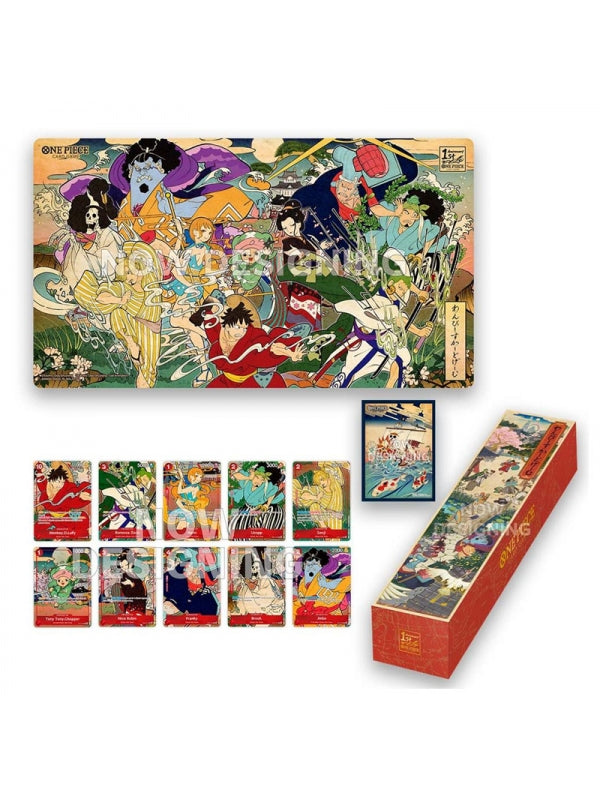 Pack Tapete Y Caja De Mazo ONE PIECE CARD GAME 1st Year Anniversary Set Inglés - One Piece Card Game