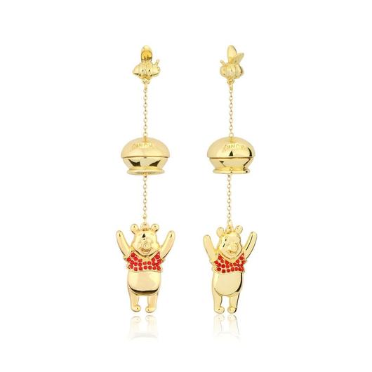 Pendientes Disney Winnie The Pooh Tarro miel baño de oro