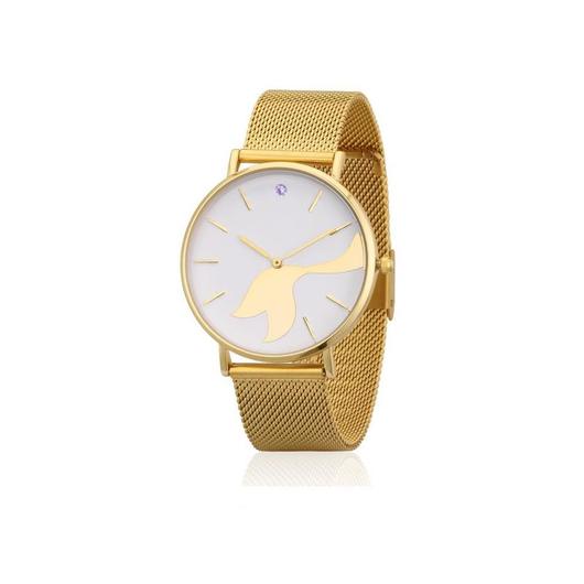 Reloj de pulsera Disney y la Sirenita Acero Inoxidable y baño de oro