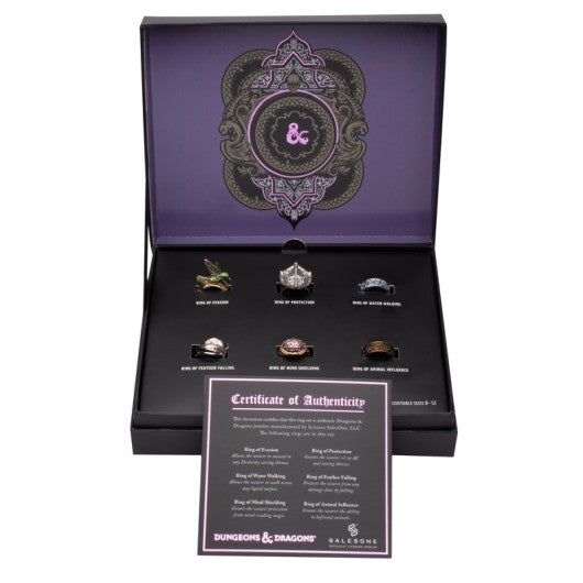 REPLICA DUNGEONS & DRAGONS SET ANILLOS AJUSTABLES CONJUROS