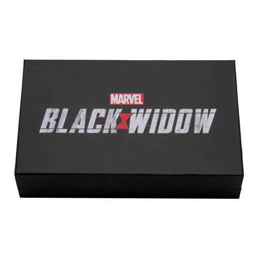 REPLICA MARVEL VIUDA NEGRA BRAZALETES LED Y PIN DE CINTURON