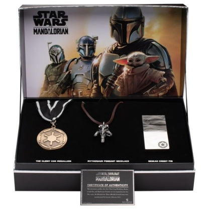 Replicas Star Wars The Mandalorian colgante Mythosaurio medalla Imperio Galactico y Pin Beskar