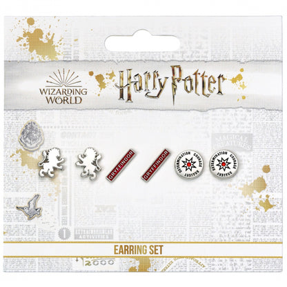 Set pendientes Harry Potter Gryffindor simbolos