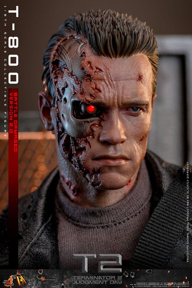 Figura Terminator 2  1/6 Movie Masterpiece T-800 Battle Damaged Version 2.0 32 cm